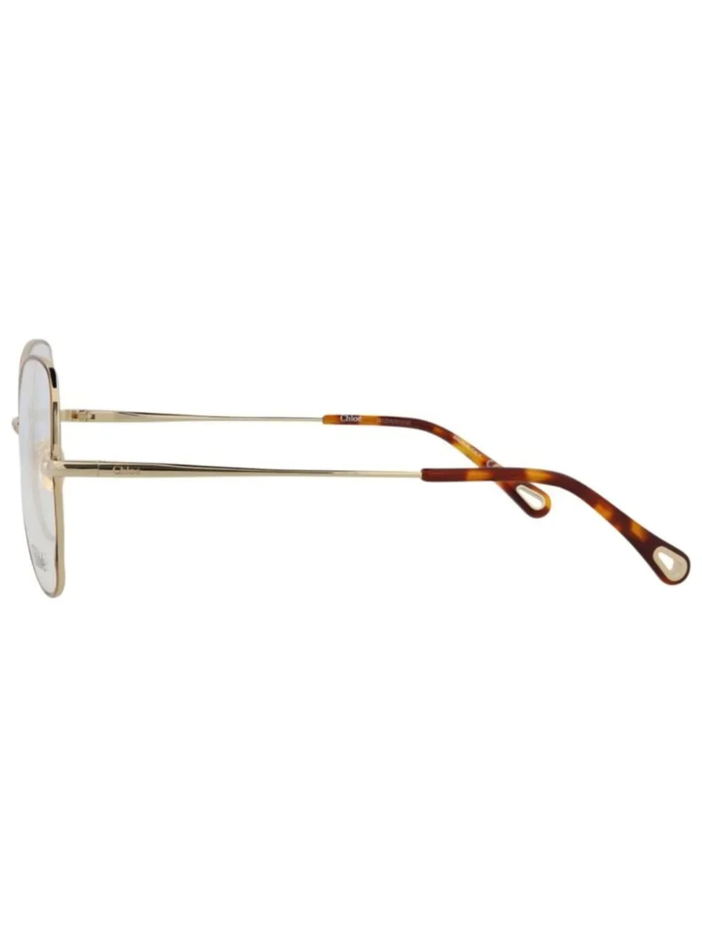 New Chloé Women's Eyeglasses Cat Eye Metal Frame Havana Gold Transparent